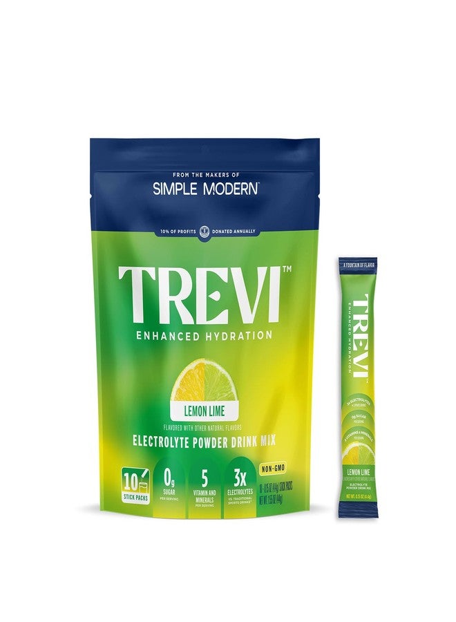 TREVI™ Sugar Free Electrolytes - Drink Mix Hydration Powder Packets - 10 Count - Lemon Lime - Image 1